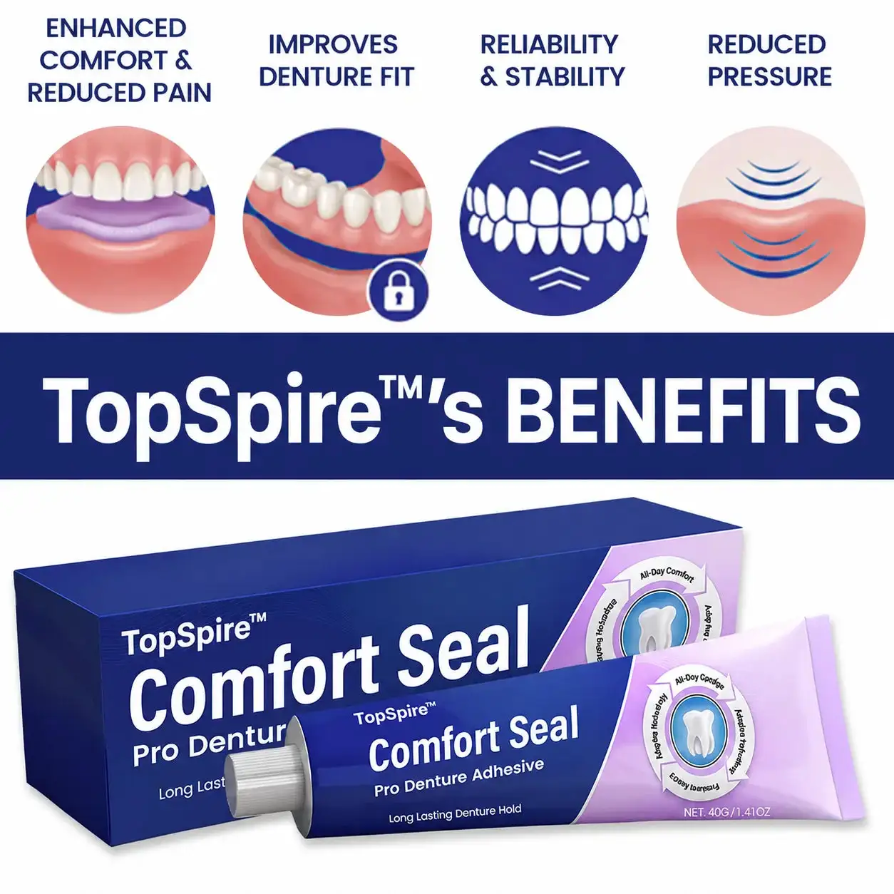 TopSpire™ Comfort Seal Pro Denture Adhesive
